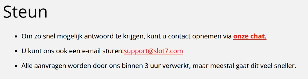 Slot7 Casino Klantenservice